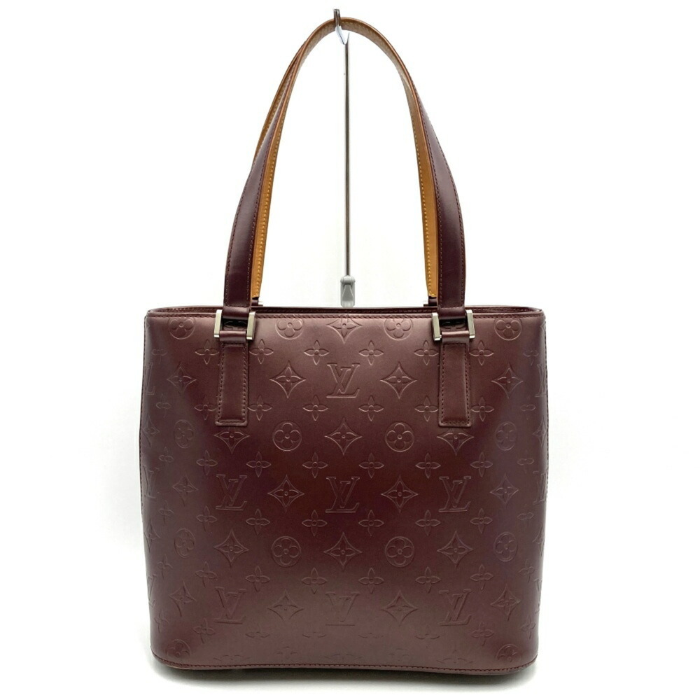 LOUIS VUITTON M55116 Stockton Handbag Wine Red Monogram Matte Women's